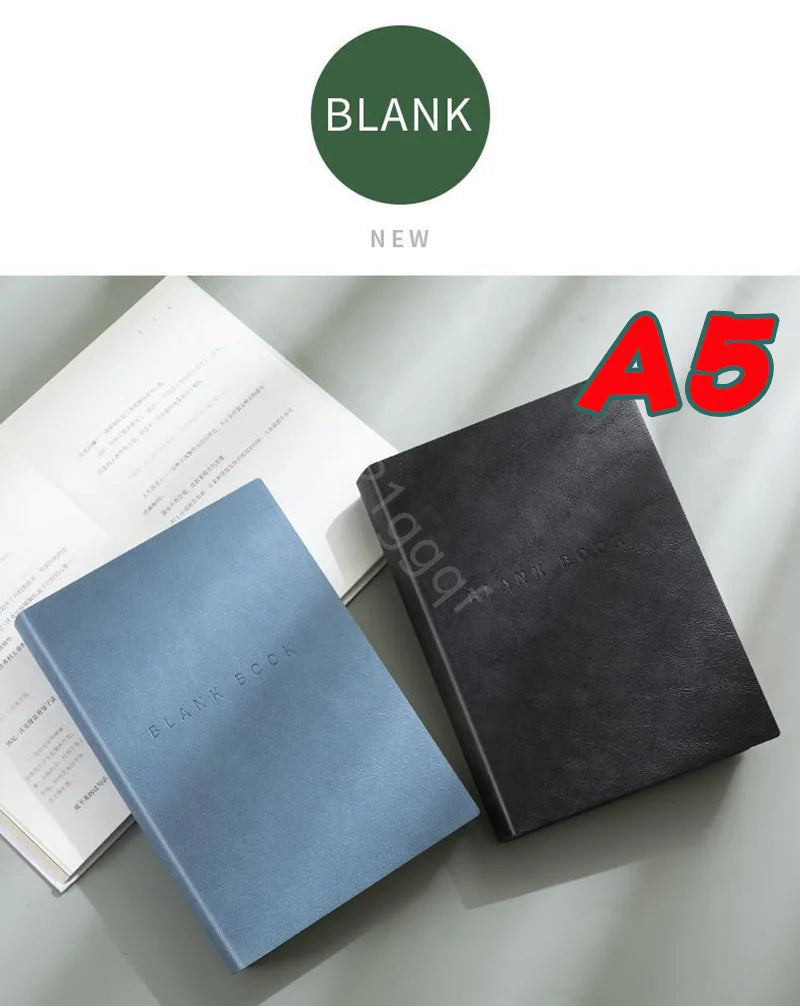 Super Thick Notebook (760pages) A5 Creativity Stationery Blank Notepads Pu cover School Office Supplies (Sketching and Graffiti)