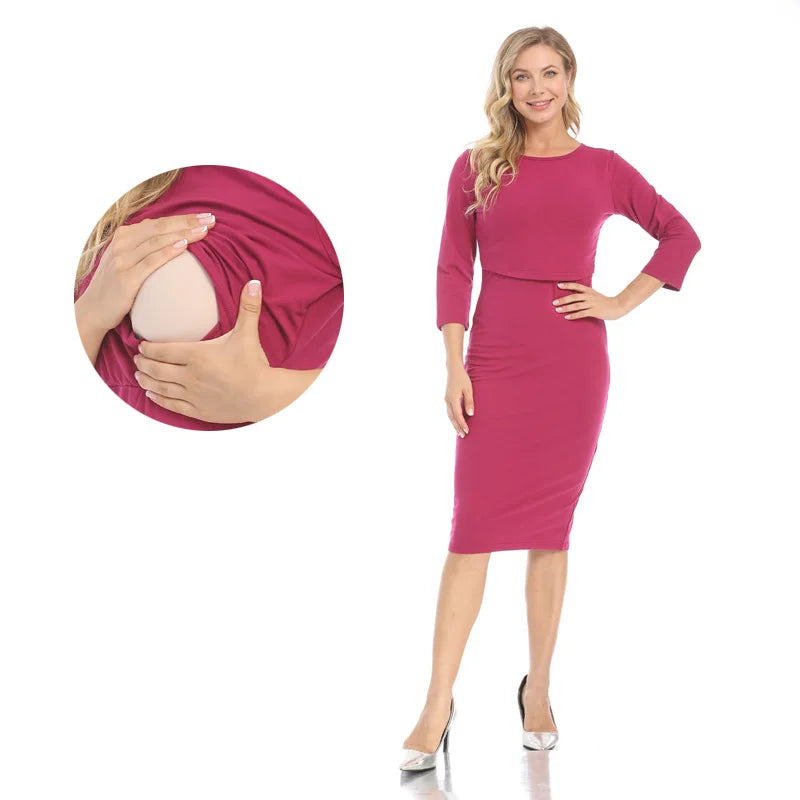 New Striped Maternity Clothes Maternity Dresses Pregnancy Clothes For Pregnant Women Nursing Breastfeeding Dresses Free Shipping