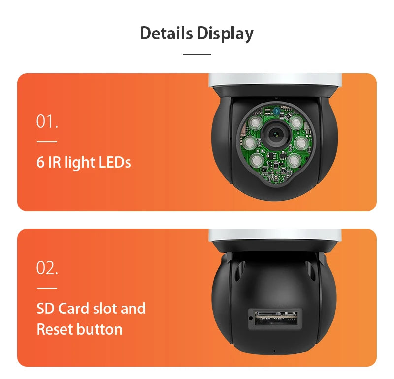 INQMEGA 5MP Tuya Outdoor PTZ Camera Ai Human Detect 1080P Security CCTV Camera Add Google home And Alexa Wifi IP Camera for Yard