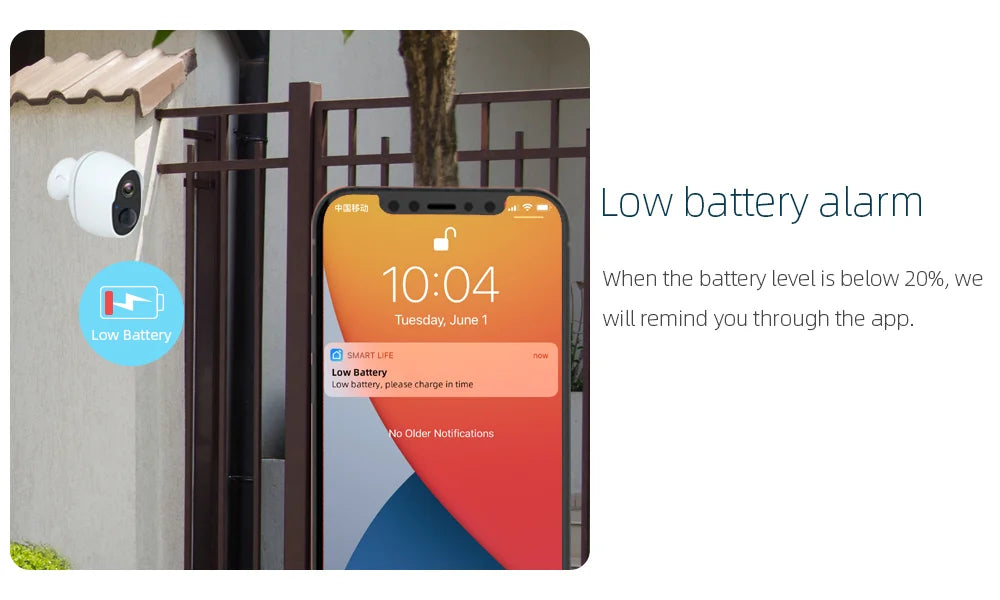 Tuya Smart 9000mAh Rechargeable Battery 3.5W Solar IP65 Outdoor Wireless WIFI 3MP Surveillance Siren CCTV Camera Alexa Google