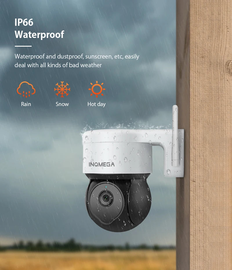 INQMEGA 5MP Tuya Outdoor PTZ Camera Ai Human Detect 1080P Security CCTV Camera Add Google home And Alexa Wifi IP Camera for Yard
