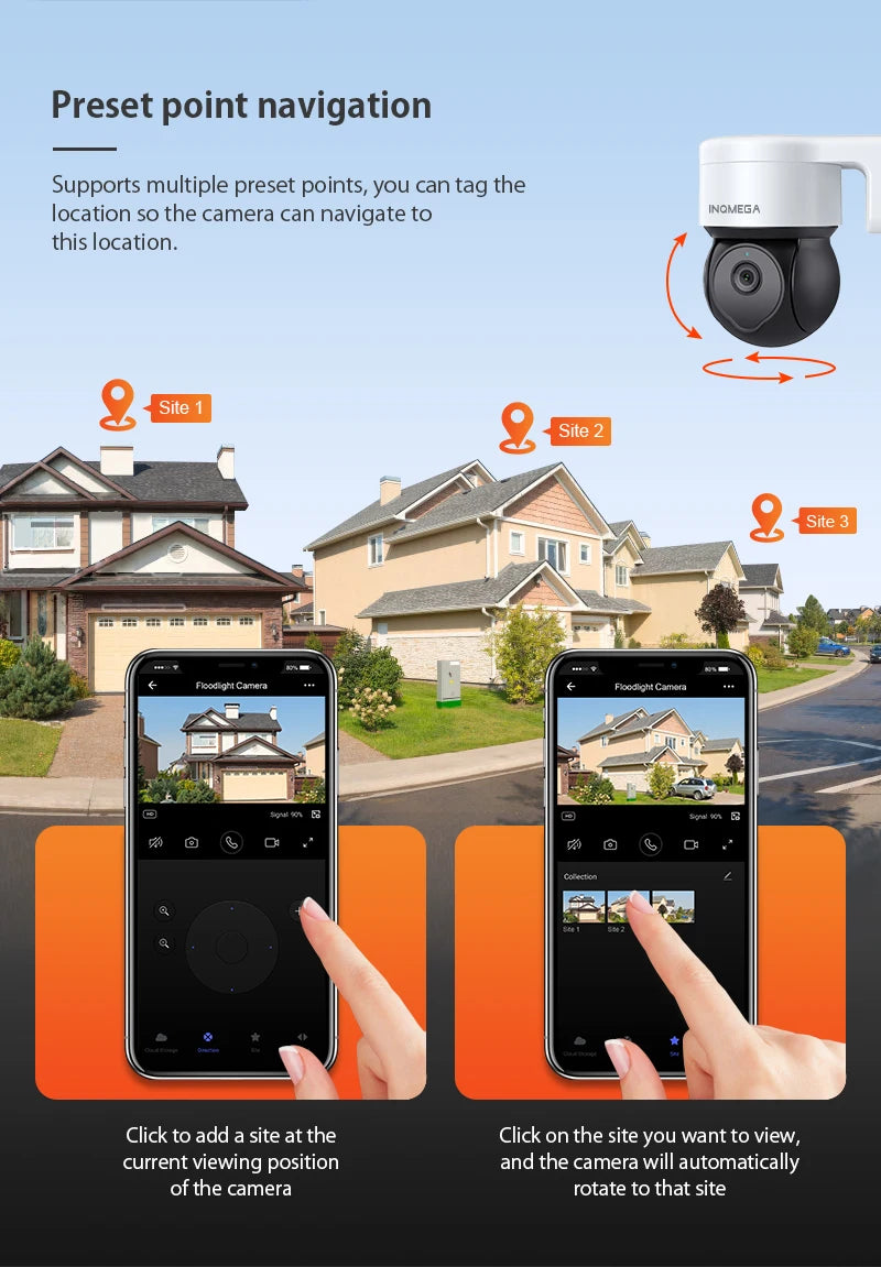 INQMEGA 5MP Tuya Outdoor PTZ Camera Ai Human Detect 1080P Security CCTV Camera Add Google home And Alexa Wifi IP Camera for Yard