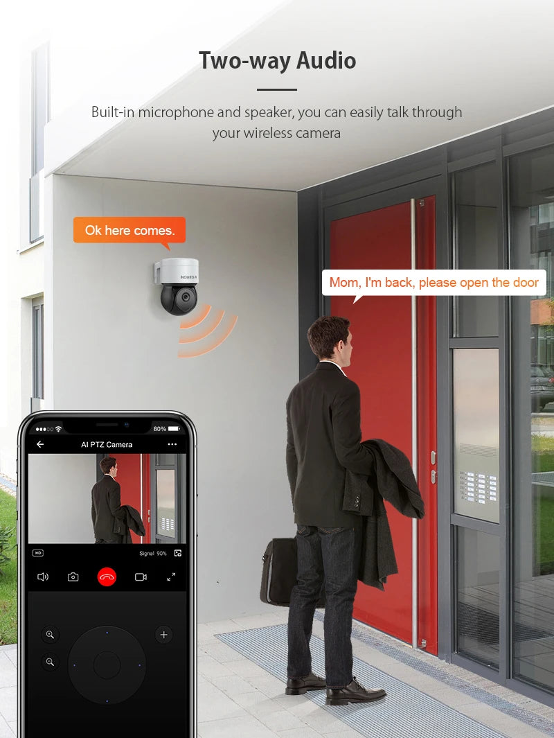 INQMEGA 5MP Tuya Outdoor PTZ Camera Ai Human Detect 1080P Security CCTV Camera Add Google home And Alexa Wifi IP Camera for Yard