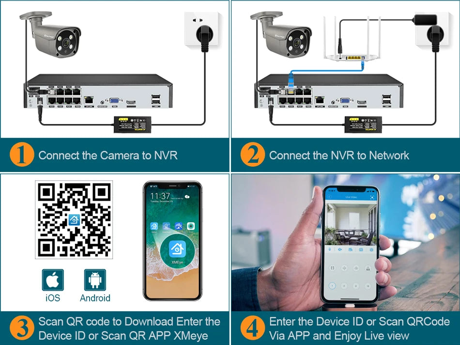 Techage 4MP 5MP 4K Security Metal POE IP Camera H.265 Outdoor Two Way Audio Video Surveillance AI IP Camera for NVR System