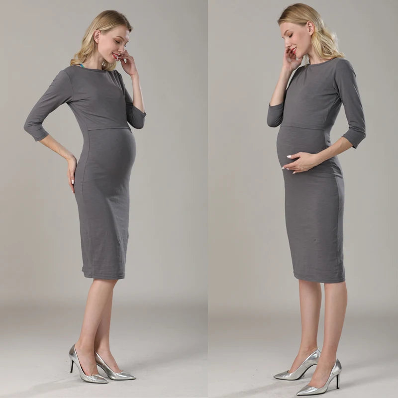 New Spring Striped Maternity Breastfeeding Dresses Pregnancy Clothes Women Pregnant Nursing Lactation Dress Drop Shipping