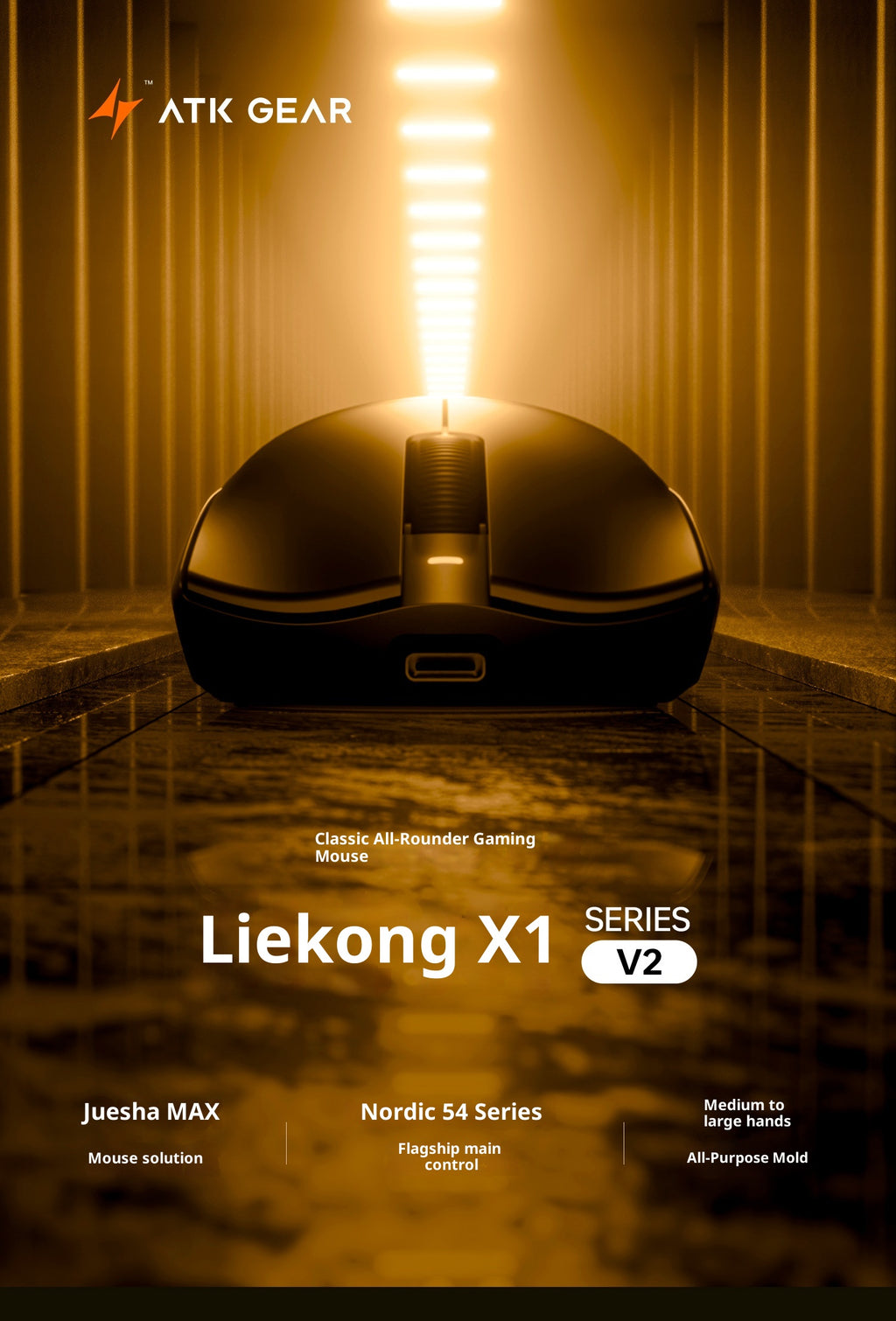 ATK x1v2 Wireless Dual 8K Dual Mode Mouse PAW3395/3950 Ultra  Gaming Mouse ULTRA MAX Ergonomics Accessory Long Batter Life Gamer