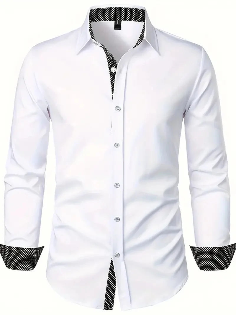 Men's Long Sleeve Button Formal Shirt 3D Printed Deep Gothic Style Summer Street Clothing Flap-Collar Shirt