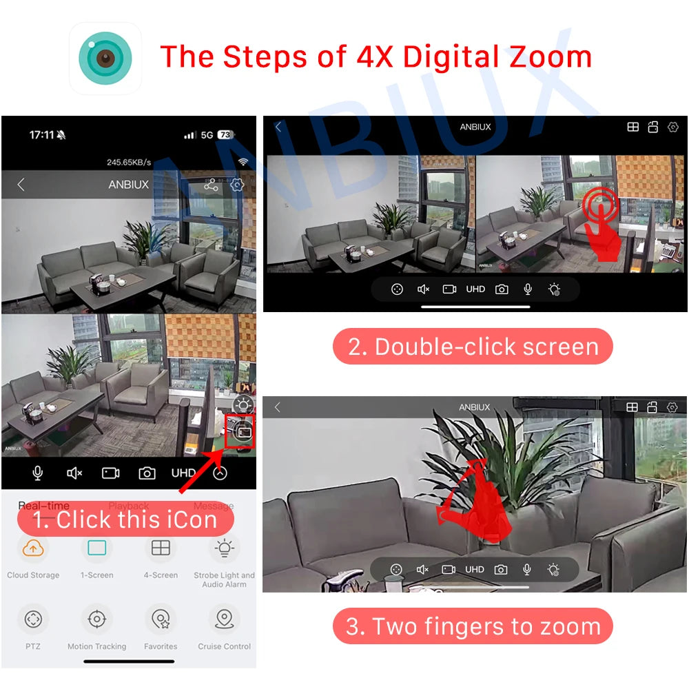 12MP 6K HD WiFi IP Camera Outdoor 8X Zoom Three Lens Dual Screen PTZ Camera Auto Tracking 6MP Security CCTV Surveillance Camera