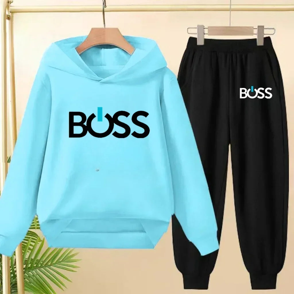 Spring Autumn Children Clothes Leisure Letter Print 2pcs Hoodie+Pants Tracksuits 3-13 Years Boys Girls Outfits Streetwears