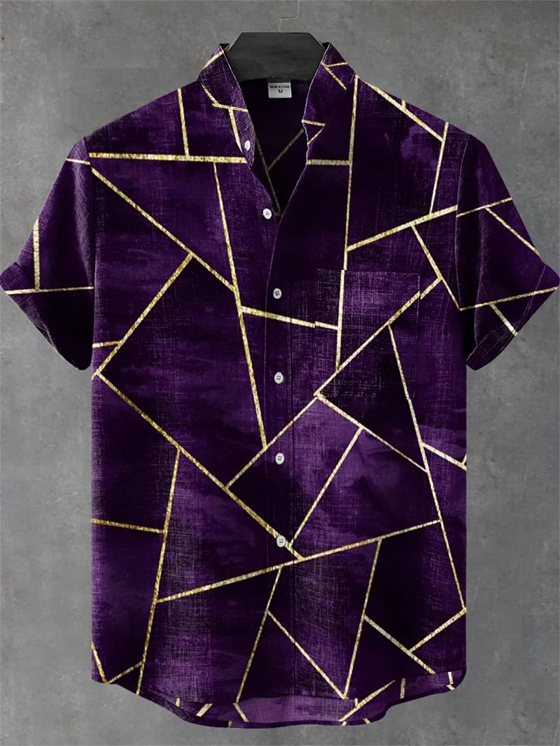 Men's Linen 80% Shirt Vintage Short Sleeve Fashion Tops Summer Casual Ethnic Clothing Shirt Men's Street Shirt