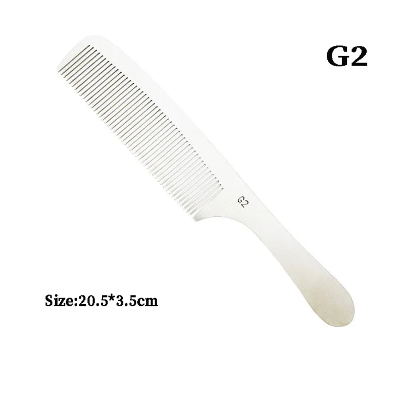 Stainless Steel Silver Metal Barber Comb Professional Hairdressing Salon Combs Detangling Hair Cutting Tools For Men And Women