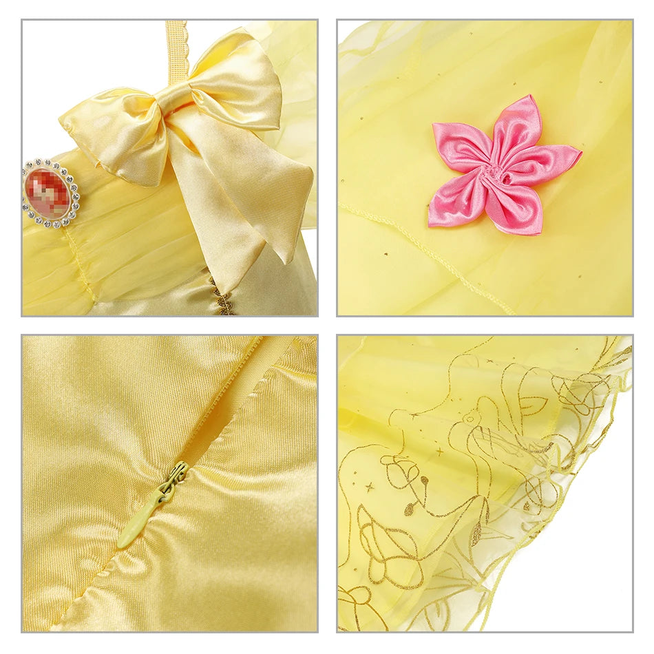 Summer Princess Costume Party Fancy Flower Vestido New 2025 Christmas Birthday Carnival Dress Up Rapunzal Belle Disguise Frock