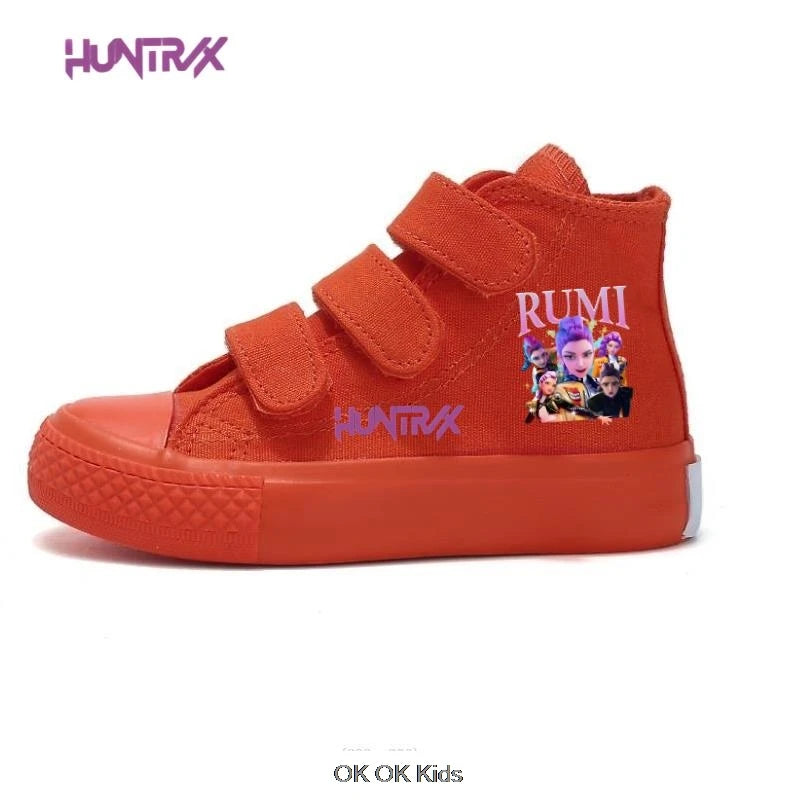 Hot KPop Demon Hunters Rumi Children's Canvas Shoes High-Top For Girl Kids Sneakers Breathable Sports Shoes Student Tennis Shoes