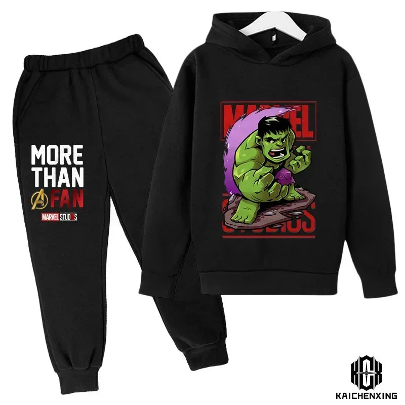 Hulk Hoodies Kids Tracksuits Boy Girl Spring autumn winter Sweatshirt Clothes Set Marvel- Super heros Hooded Pants Suit Children