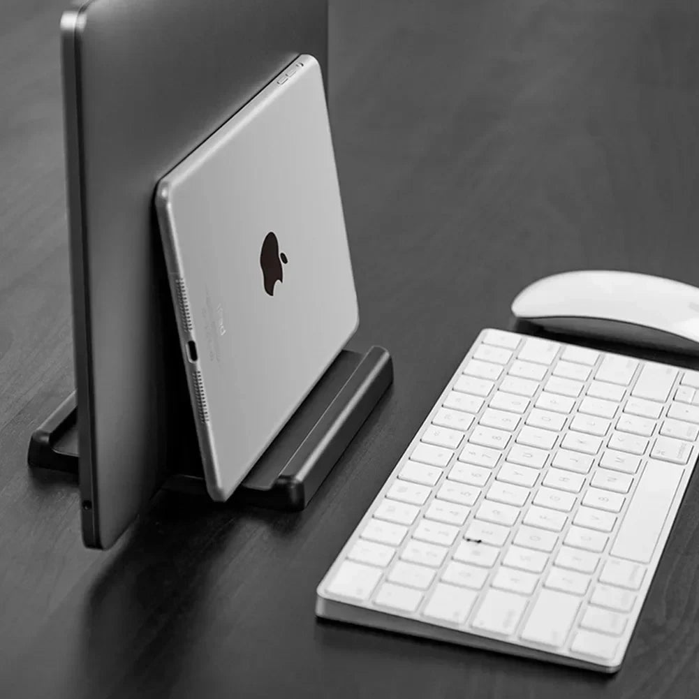 1pc Vertical Laptop Stand Adjustable Portable Tablet Phone Holder Plastic Desktop Laptop Storage Rack Space Save Accessory