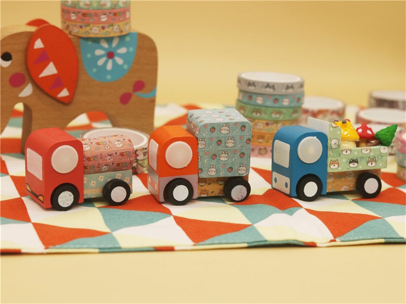 18 pcs/set Kawaii Animals Face Cartoon Washi Tape Set Masking Tapes Scrapbooking Diy Journal Stationery School Supplies Gift