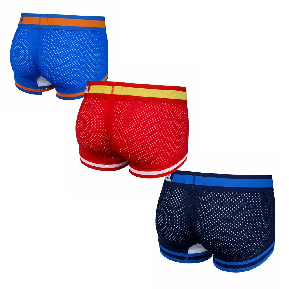 JOCKMAIL 5pcs Man Underpants Boxershorts Mesh Nylon Men Boxers Male Breathable Underwear Men’s Panties Soft Boxer