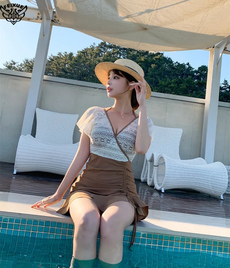 Retro Fre Sle Women's One-Piece Swimsuit Bikini for Vaion Thermal Spa Slimming Design Casual Swimwear Ort Sve Hot Spring Resort