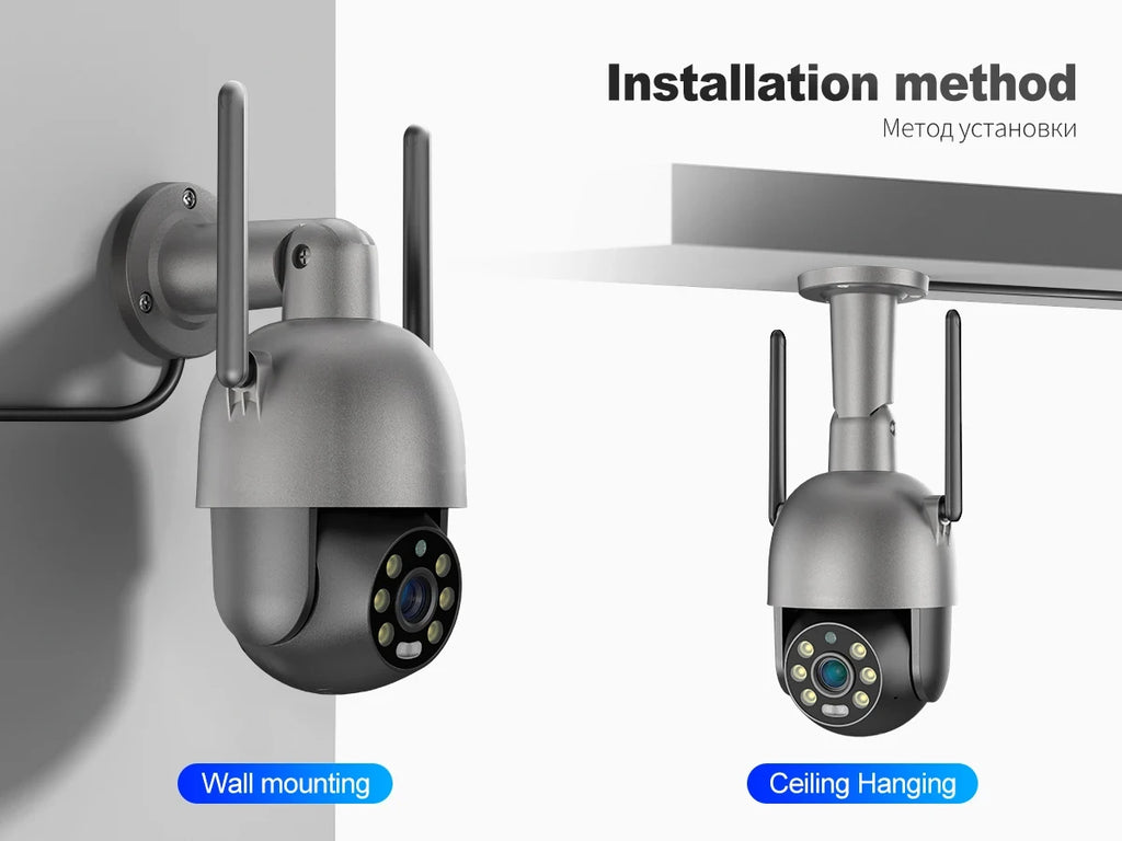 Techage 4MP PTZ WIFI IP Camera Two-Way Audio Outdoor Wireless CCTV Security Camera Smart AI Human Detection Color Night Vision
