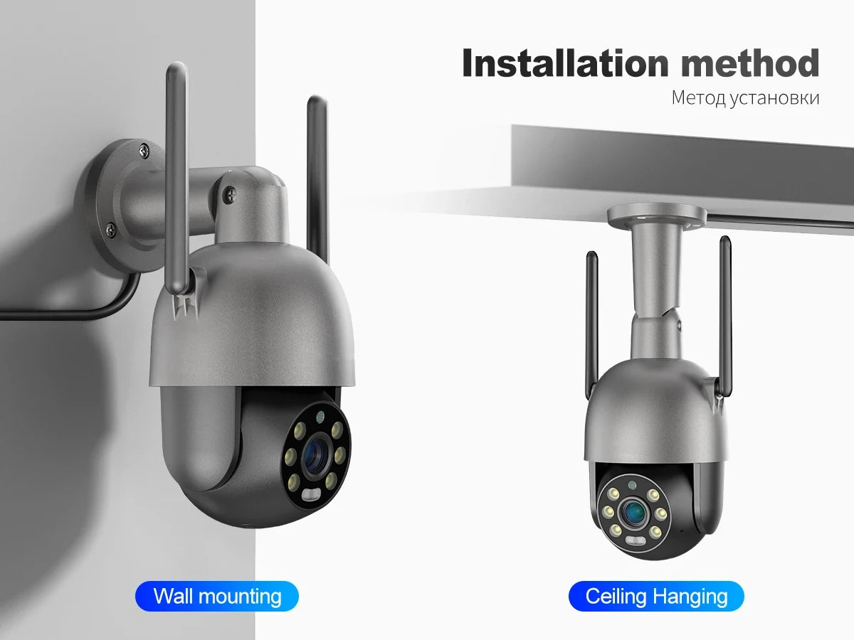 Techage 4MP PTZ WIFI IP Camera Two-Way Audio Outdoor Wireless CCTV Security Camera Smart AI Human Detection Color Night Vision