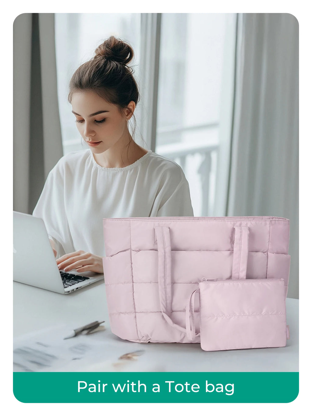 BAGSMART Women's Tote Bag Simple Travel Bag Casual Commuting Messenger Handbag Student College Shoulder Bag