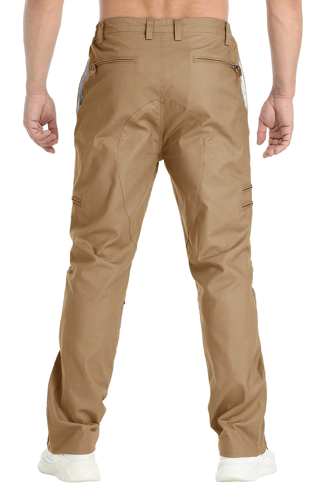 TACVASEN Safari Ripstops Multi-Pockets Work Pants Mens Outdoor Cargo Pants Spring Autumn Casual Cotton Hiking Combat Trousers