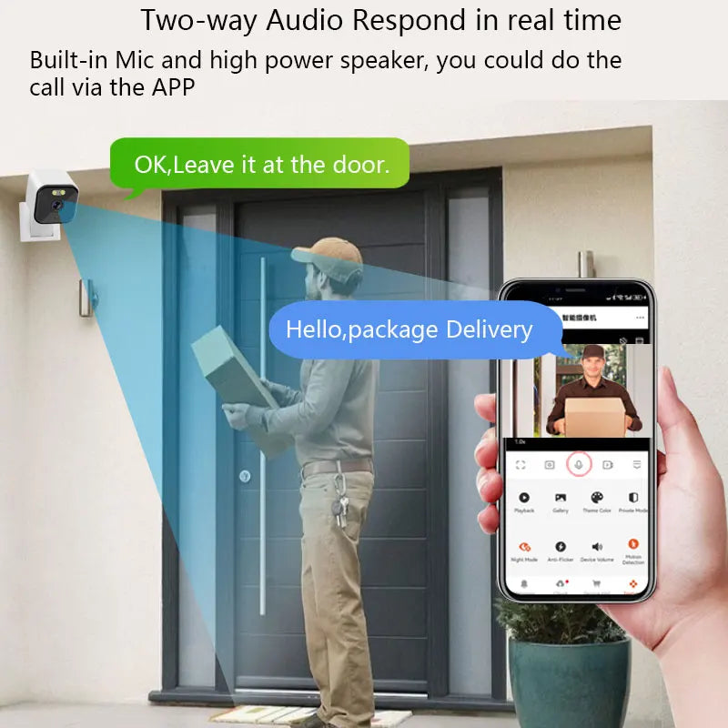 WiFi Tuya Camera Smart Home Security Camera 4MP HD Color Night Baby Monitor Two Way Audio Video Surveillance Security