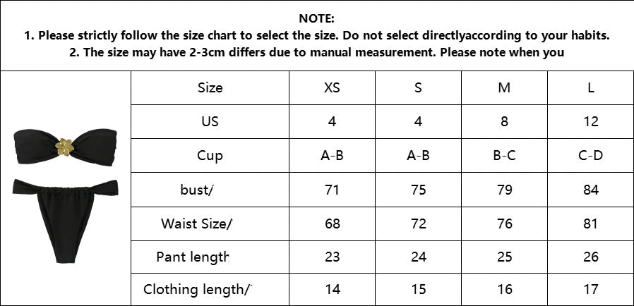 Sexy Cut-Out Bikini Set - Trendy Swimwear for Beach Goddesses Stunning Strapless Bikini Top Two-Piece Swimwear for Women