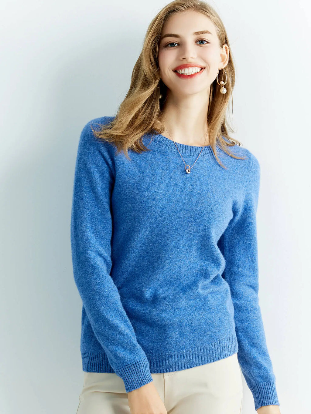 Knitwears Wool Sweaters 100% Merino Wool Knitted Cashmere Sweater Women Spring O-Neck Knit Pullovers Jumpers Clothing Top Female