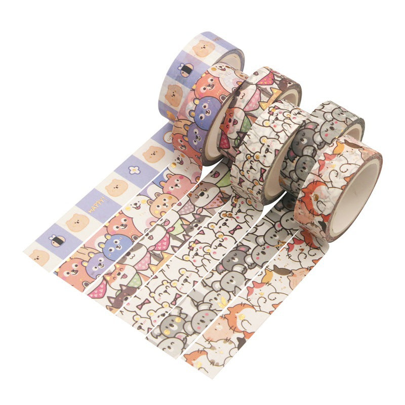 18 pcs/set Kawaii Animals Face Cartoon Washi Tape Set Masking Tapes Scrapbooking Diy Journal Stationery School Supplies Gift