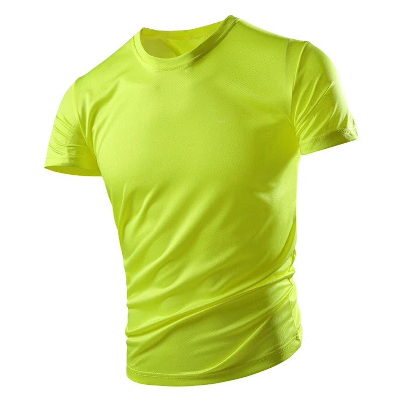 New Summer Men's And Women's Half-sleeved Ice Silk Breathable Sports Fitness Sweat-absorbing Quick-drying Short-sleeved T-shirt