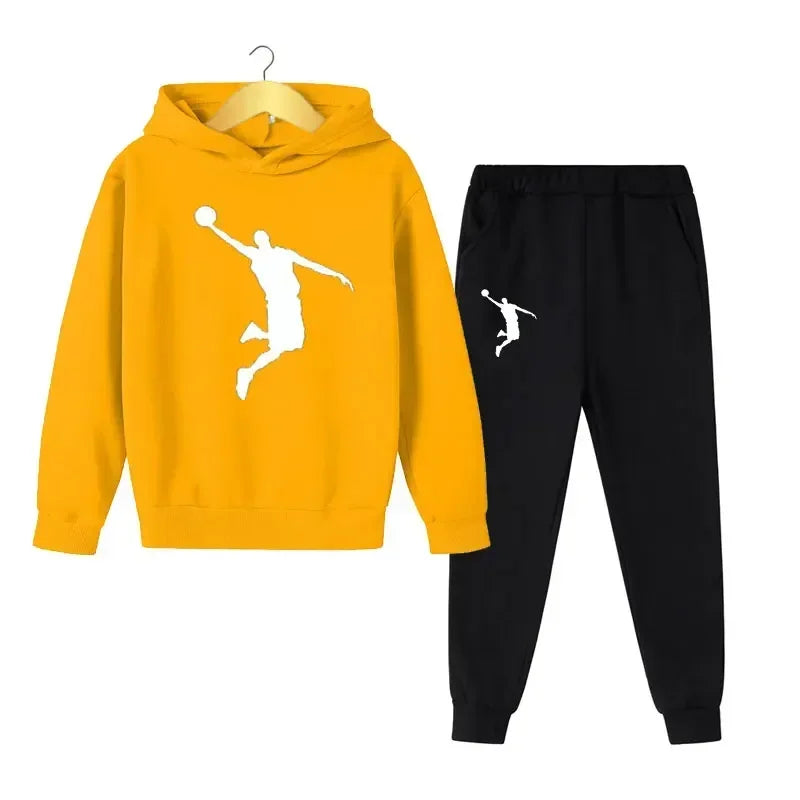 Autumn Winter Children 2Pcs Set Fashion Sports Hoodie+Pants Suits 4-14 Years Boys Girls Casual Outfits Tracksuits Kids Clothing