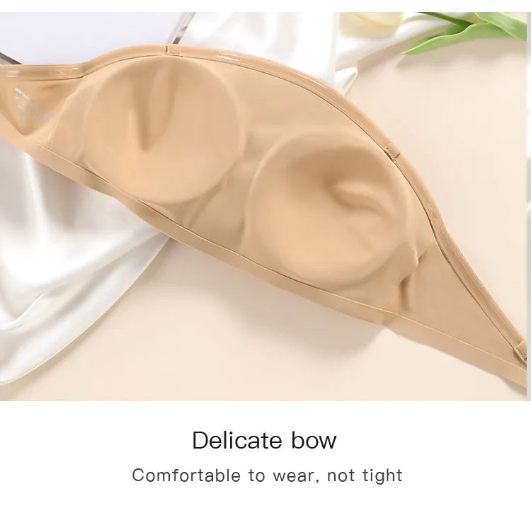 1Pc/3Pcs/Pack New Design Removable Padded Soft Ice Silk Traceless Women Wire Free Seamless Bra For Women Strapless Bra