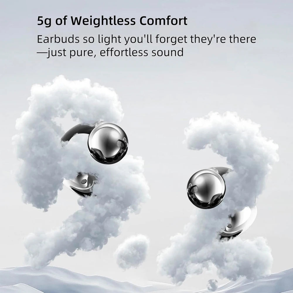 UYUXIO Wireless Headphone with BT 5.4 Clip on Open Ear Earbuds 72H Play Time Long-Battery Life Over Ear Buds for Sport Workouts