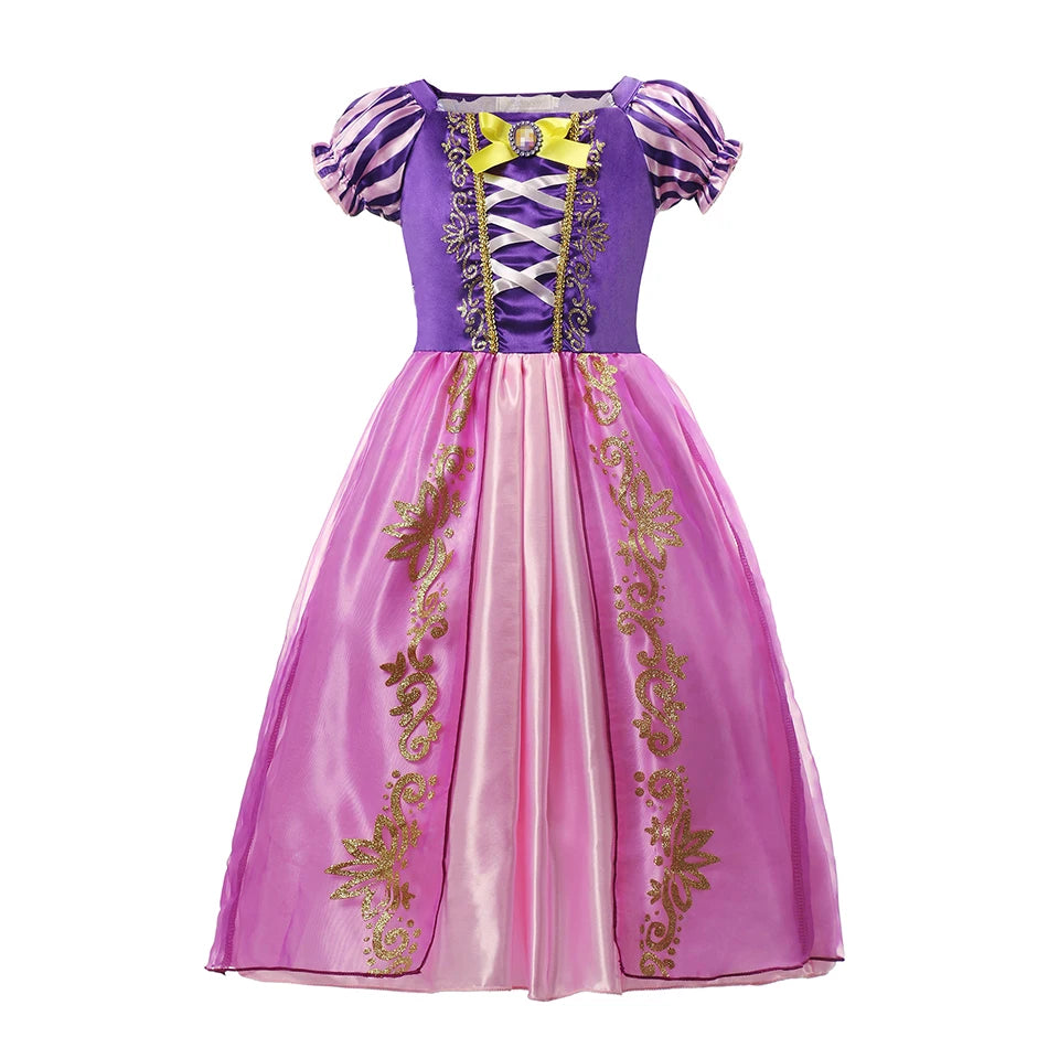Summer Princess Costume Party Fancy Flower Vestido New 2025 Christmas Birthday Carnival Dress Up Rapunzal Belle Disguise Frock