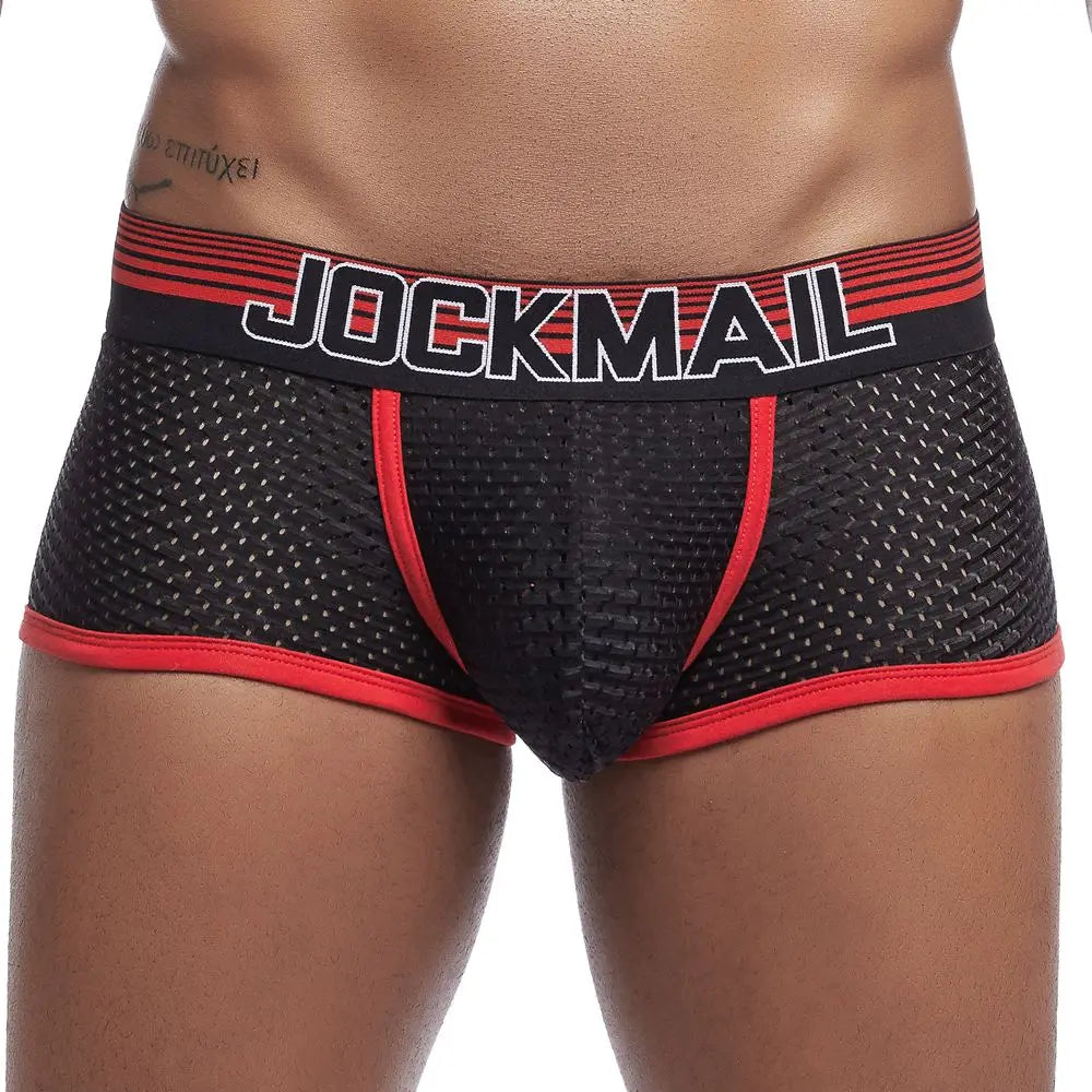 JOCKMAIL 4PCS/Lot Boxer Men Mesh Breathable Boxershorts Men Underwear Shorts Panties Men Cuecas Boxer Underpants Calzoncillos