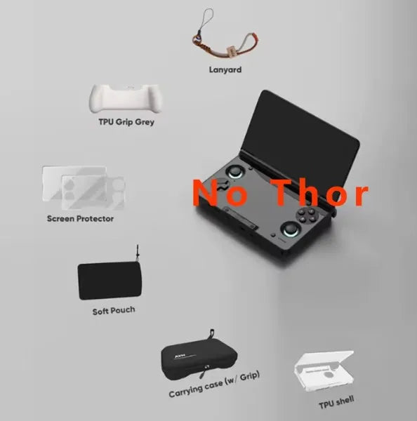 AYN THOR Protective Case Dual Screen Flip Up Handheld Device Gaming Accessories Storage Bag Lanyard Soft Bag For AYN THOR Gifts