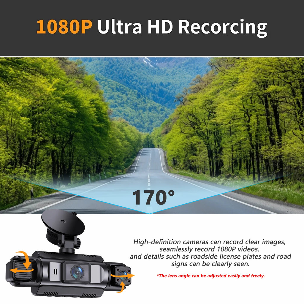 4 Channel Dash Cam wifi dashcam for car dvr Video Recorder Night Vision 24H Parking Monitor Black Box 360° Car Recording Camera