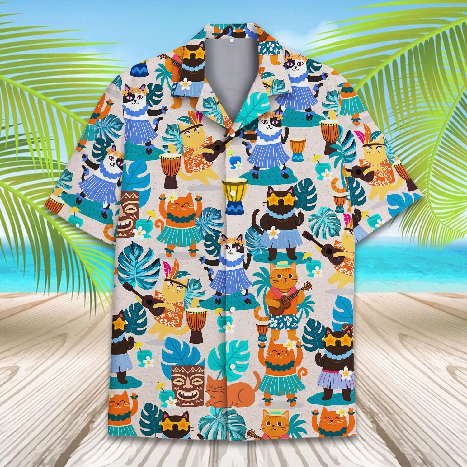 2025 Men's Hawaii Shirt 3D Printing Short Sleeve Western Cowboys Cat Casual For Men Shirts Clothes Harajuku Unisex Floral Blouse