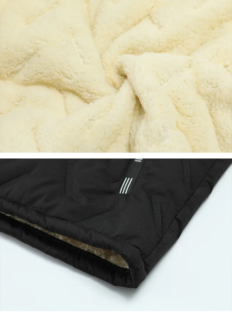 Men's Winter 1-3Pc Tracksuit Set Warm Thickened Jacket Pants Vest Matching 3pcs Fashion Casual Loose Fleece-Lined Outfit For Man