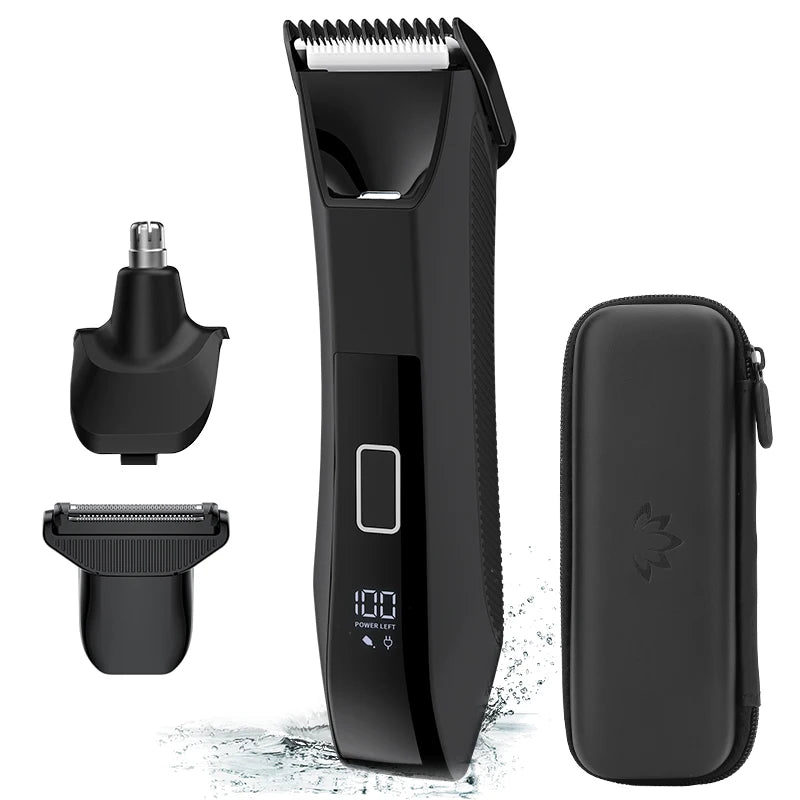 Unicorn  Men's New 3-in-1 LCD Digital Body Hair Trimmer Automatic Shaver Powerful Hair Clipper, Deep Cleaning Nose Hair Trimmer