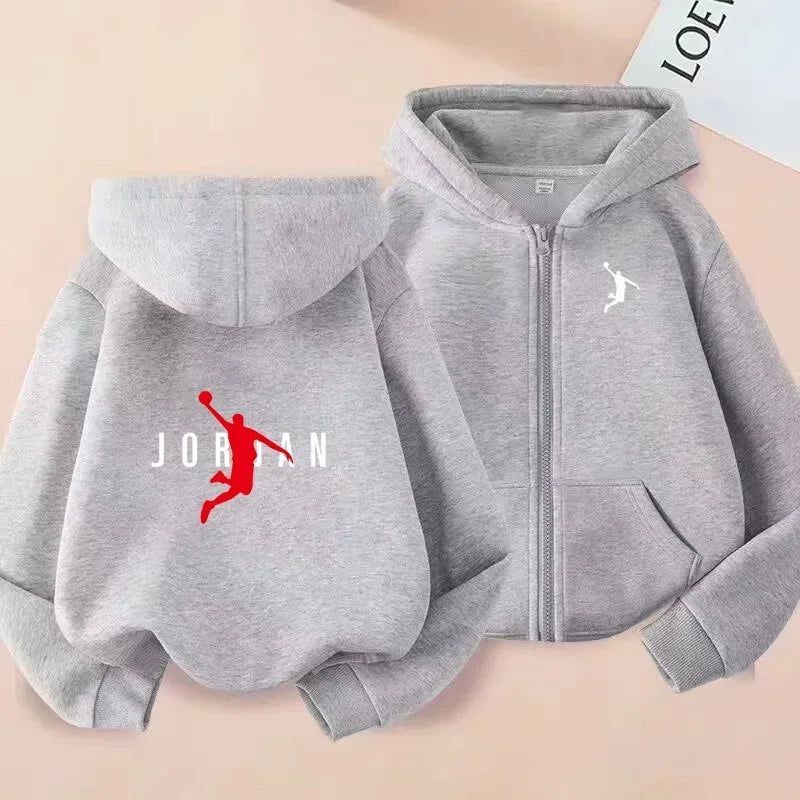 Children's Cardigan Sports Hoodie Casual Top Clothes Boys Girls Sweatshirt 3-12 Yrs Zipper Style Fashion Charming Jogging Coat