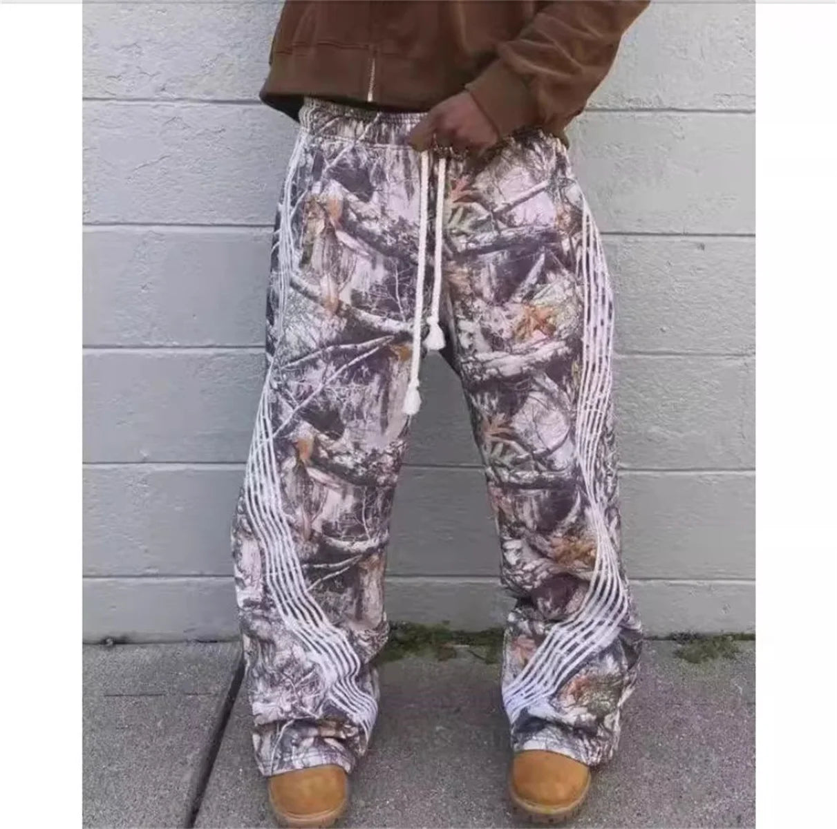 Camouflage Casual Pants Y2k Embroidered Camo Functional Tactical Functional Men's Women's Premium Jogging Drawstring Sweatpants