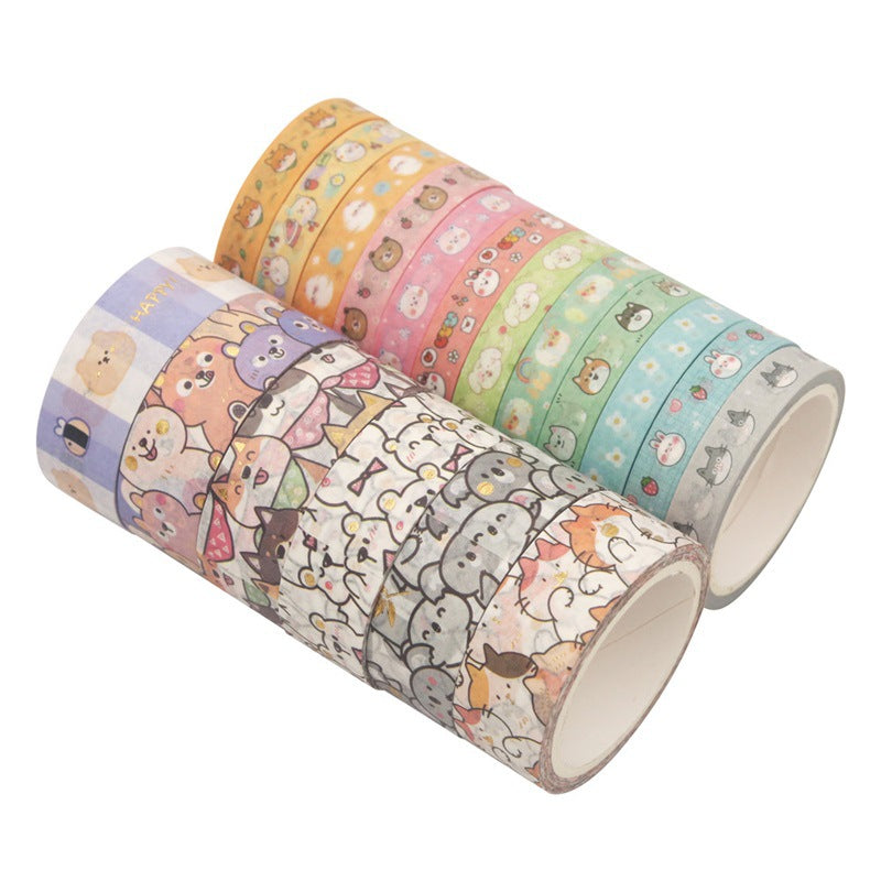 18 pcs/set Kawaii Animals Face Cartoon Washi Tape Set Masking Tapes Scrapbooking Diy Journal Stationery School Supplies Gift