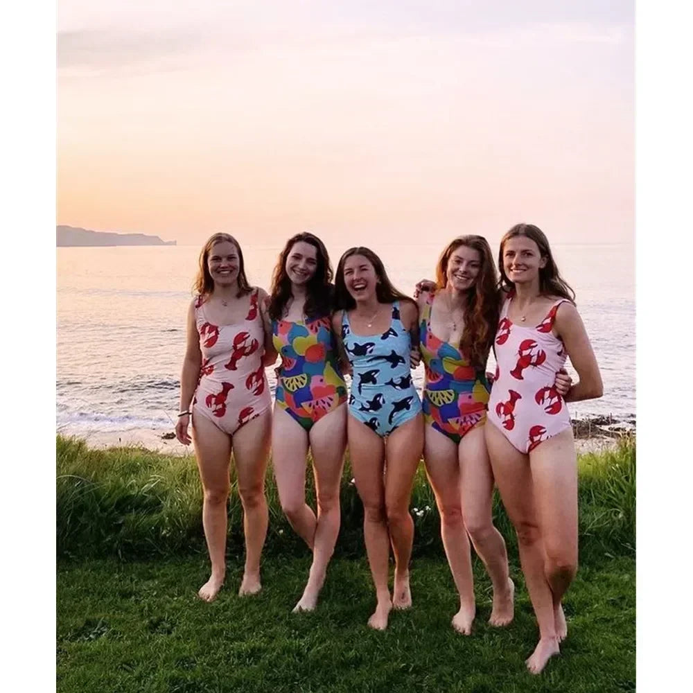 Batoko Swimwear Women Simple Print Support Swimsuit Comfortable And Durable Swimwear For Ocean Winter Summer Swimming 2025 swim