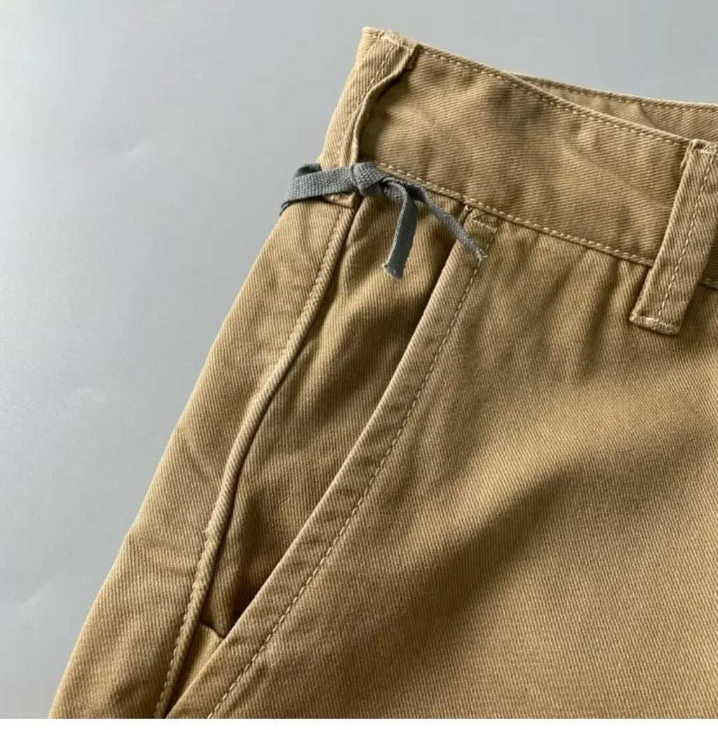 American Style Pure Cotton Heavy Duty Cargo Pants for Men Anti-Dirt Anti-Wear Loose Straight Leg Casual Pants Footwear