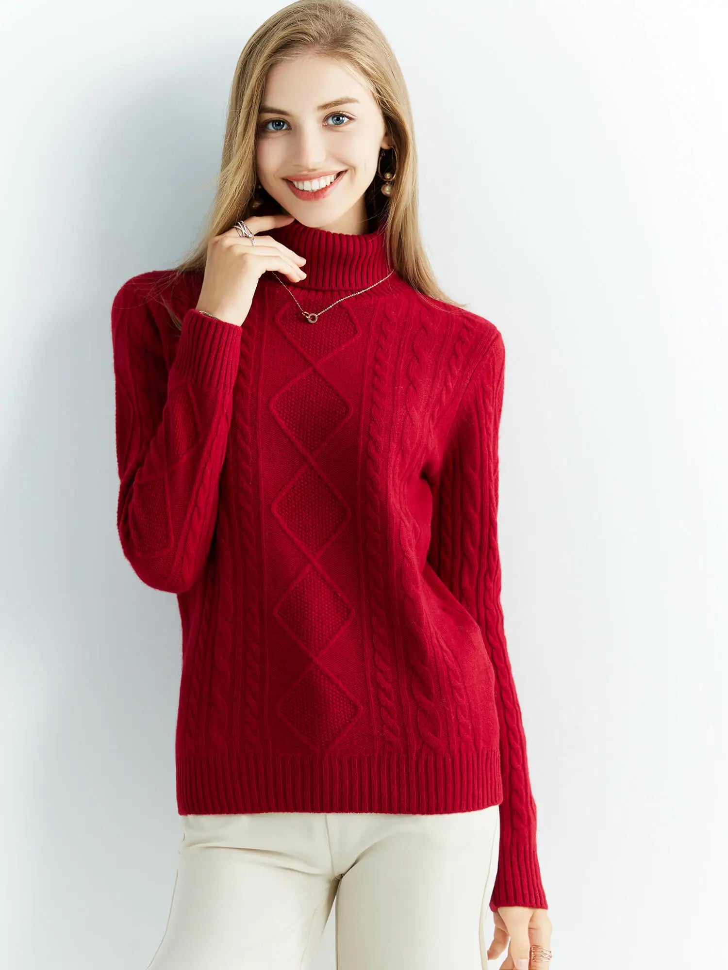 Cashmere Sweater Women Knitted Sweaters 100% Merino Wool Turtleneck Long-Sleeve Knit Pullover 2022 Winter Autumn Jumper Clothing
