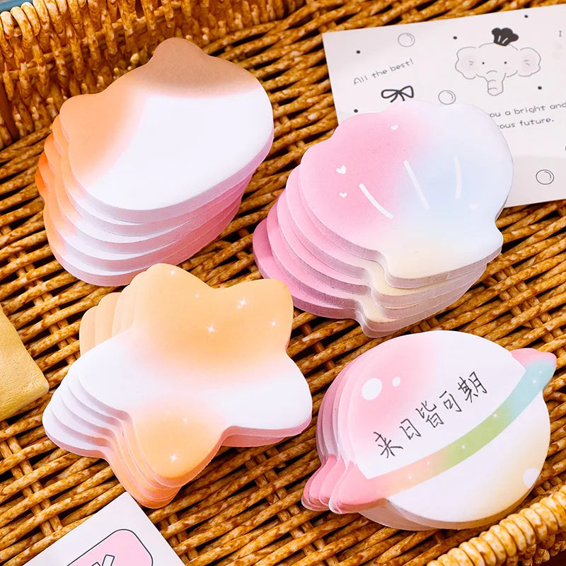 60Sheets Cartoon Gradient Memo Pads Scrapbooking Sticker School Supplies Post Sticky Notes Office Stationery