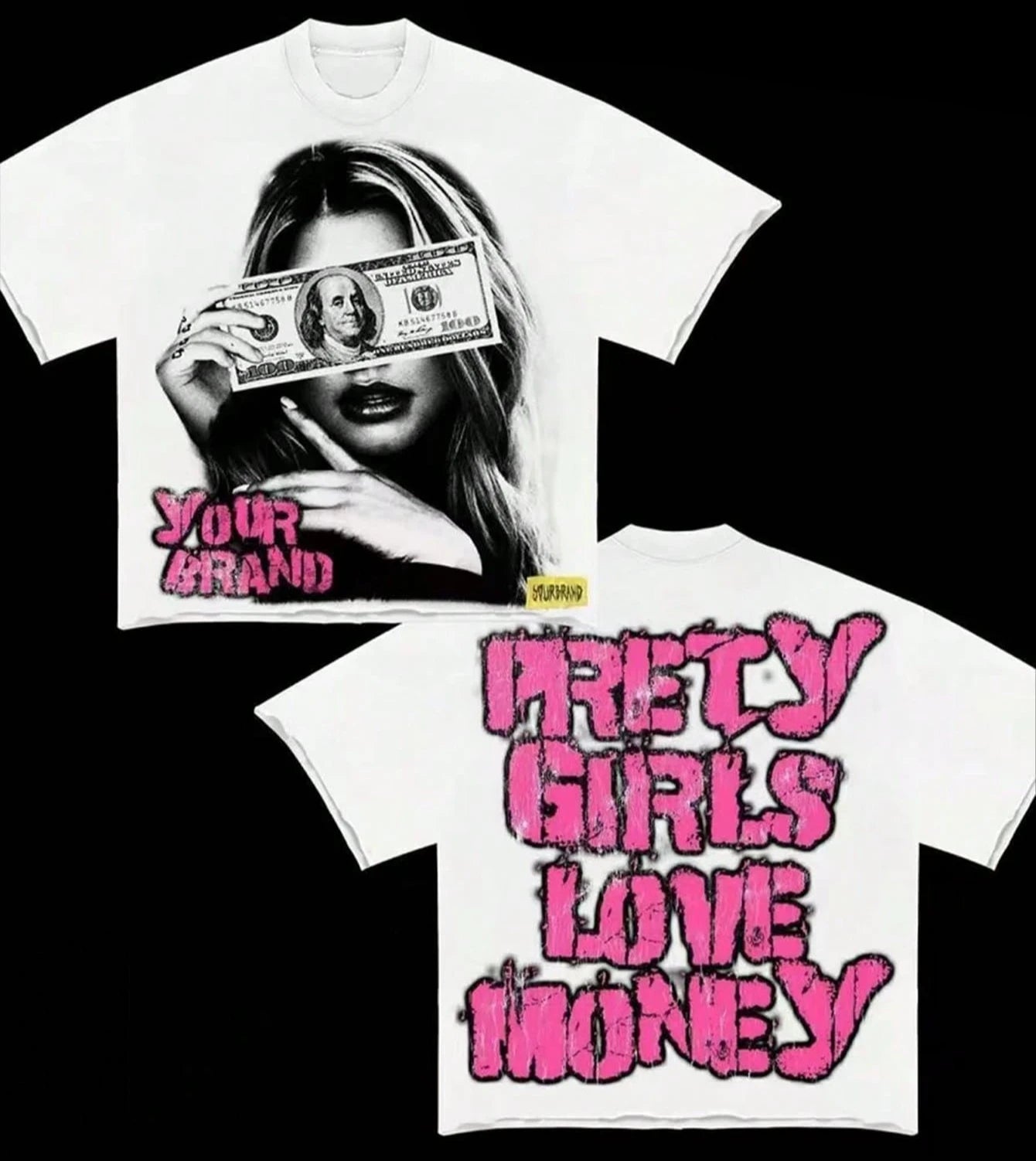 Double-Sided Printing Y2k Style Big Head  Print Men Women Summer Round Neck Short Sleeved Casual Cotton T-shirt Vintage Tee Tops