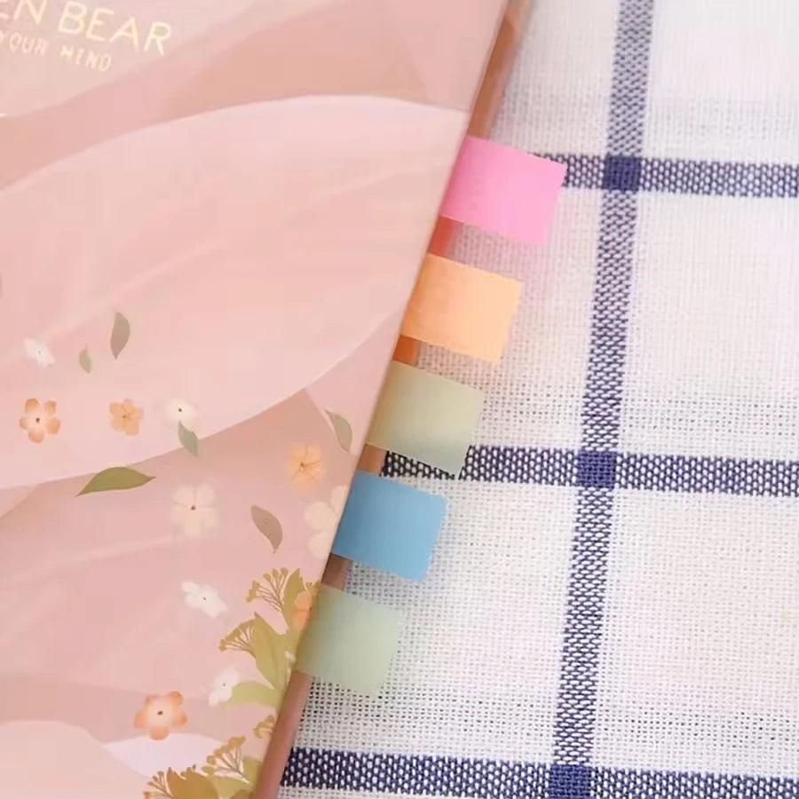 100 Sheets of Waterproof Colored Transparent Sticky Notes , Pads for Planner Home & Office School  Mini Self-Adhesive Post Note